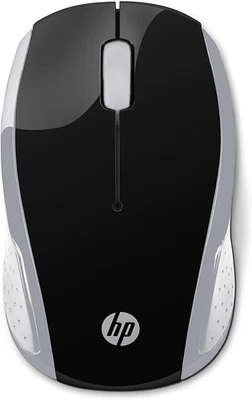 HP 200 Silver 2.4 GHz USB Wireless Mouse with Red LED 1000 DPI Optical Sensor, U - Image 1 of 4