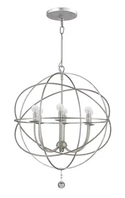 Lámpara de araña Crystorama 9226-OS Solaris de 6 luces en plata antigua Foto 1 de 4