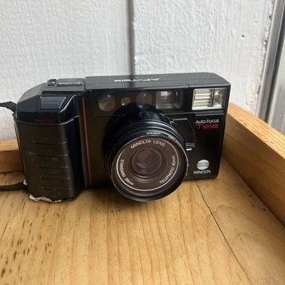 MINOLTA AF-Tele QUARTZ DATE Point & Shoot film Camera from JAPAN - Image 1 of 4