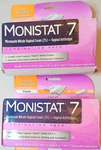 2x MONISTAT Vaginal Antimykotische Kombination Creme 7 Einweg Applikatoren EX6/26 - Bild 1 von 4