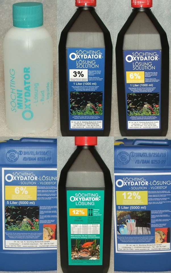 Söchting Oxydator-Lösung 3-12%, -10 Liter Wasserstoffperoxid Teich Aquarium Alge - Bild 1 von 1