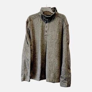 Suéter Van Heusen Flex Para Hombres XXL Pullover 1/4 Botón Cuello Simulado Verde Jaspeado - Imagen 1 de 9