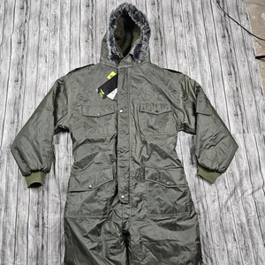 Hagor Winter Overall Mens XL Olive Green Insulated Hooded Coverall Snowsuit - Picture 1 of 12