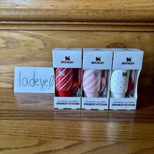 Stanley Target SET 3x Christmas Ornaments CANDY CANE STRAWBERRY TWIST POLKA DOTS - Picture 1 of 4