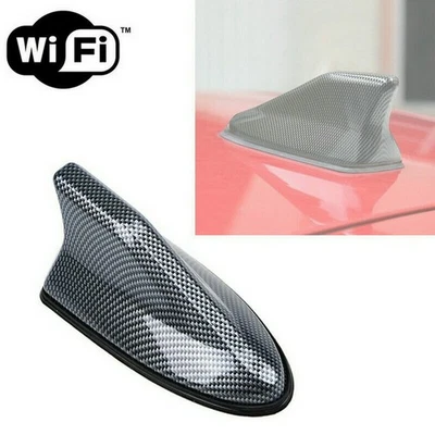 Antena de techo de aleta de tiburón radio señal AM/FM aérea fibra de carbono impermeable para automóvil SUV Foto 1 de 4