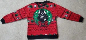 Star Wars Darth Vader Ugly Christmas Sweater Youth Small Red/Green/Black- 16x21 - Picture 1 of 7