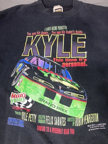 Vintage Kyle Petty Mello Yellow Nascar Crewneck Sweater 2XL XXL 1993 Cover