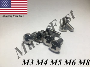 M3 M4 M5 M6 M8 Phillips Pan Head Stainless Steel Metric Screw Grade A2 DIN: 7985 - Picture 1 of 89