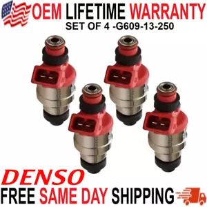 OEM Mazda x4 Fuel Injectors for 1990-1994 Mazda MPV & B2600 2.6L I4 G609-13-250 - Picture 1 of 4
