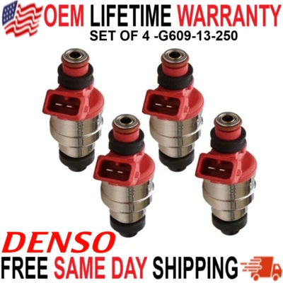 Inyectores de combustible OEM Mazda x4 para Mazda MPV 1990-1994 y B2600 2,6 L I4 G609-13-250 Foto 1 de 4