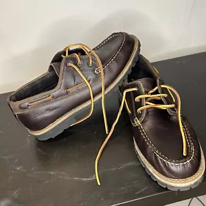 Eddie Bauer Bootsschuhe Herren 11 M Braun Leder Schnürschuhe Low Top Mokassin - Bild 1 von 9