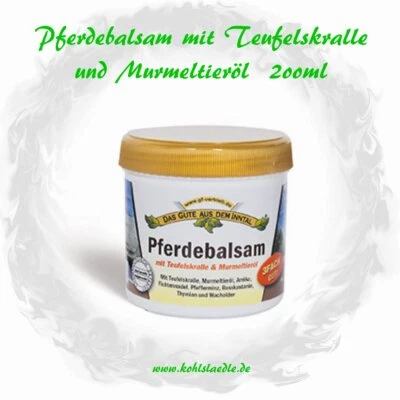 Pferdebalsam mit Teufelskralle u. Murmeltieröl - 200ml - Das Gute aus dem Inntal - Bild 1 von 3