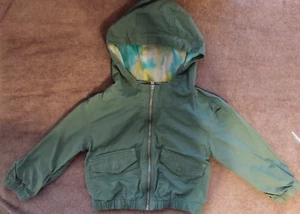 Cat & Jack Size XS 4/5 Girls Zip Up Jacket Green Hooded Pockets - Picture 1 of 14