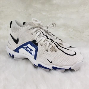 NIKE Alpha White Blue Baseball Football Cleats Youth Size US 5Y EUR 37.5 - Picture 1 of 6