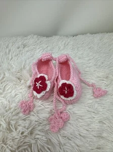 Baby Toddler Shoes Crochet Knitted Wool Soft  Solid Cute Socks NEW . - Picture 1 of 5