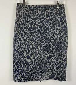 Sportscraft women's skirt leopard print blue gray straight pencil lined Size 8 - Picture 1 of 11
