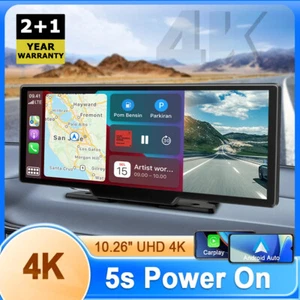 Car Camera 10.26" 4K Carplay Android Car GPS Navigation Dashboard Video Recorder - Picture 1 of 9
