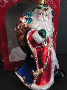 K-MART The Brass Key CHRISTMAS TREASURES Santa Glas 7" Ornament - Bild 1 von 9