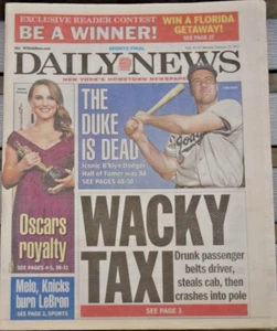 Duke Snider Dead NY Daily News Tribute 2/28/2011 👍 - Picture 1 of 1