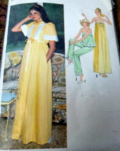 *VTG 1970s NIGHTGOWN PAJAMAS & ROBE Sewing Pattern BUST 40-42 Large - Picture 1 of 1