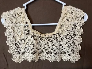 Antique Edwardian Ivory Color Lace Collar - Picture 1 of 7