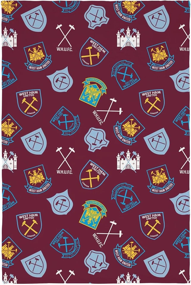 WEST HAM FOOTBALL CLUB West Ham Fleece Blanket Limited Edition 125 Years Bed Throw