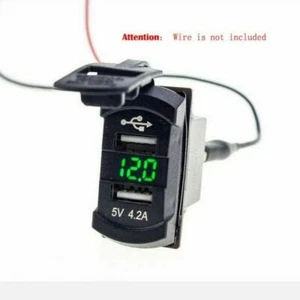Cargador USB doble enchufe barco LED coche con voltímetro panel de interruptor basculante - Imagen 1 de 5