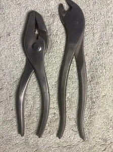 Lot Of 2 J.P.DANIELSON PLIERS - 8” Battery Pliers & 7.5” Mechanic Pliers - USA - Picture 1 of 8