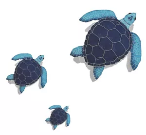 Tortuga boba AZUL con SOMBRA Mosaico Azulejo Piscina Pared Caminar Drive Deck Arte - Imagen 1 de 9