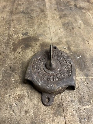 Antique Old Round Oak Furnace Stove Check Closed Draft Control Cast Iron Parts - Image 1 of 4