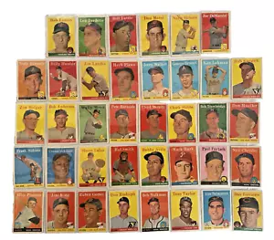 1958 Topps 38 Different Vintage Baseball Card Lot Most EX+ Mid Grade See List ⚾ - Picture 1 of 6