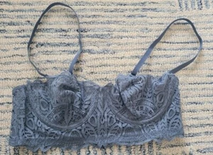 Etam Enigme Unlined Bustier Underwire Bra Convertible Slate Gray Sz 34 B - Picture 1 of 11