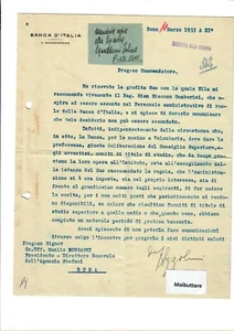 Lettre Dactylographiée Postée Au Gouverneur Vincenzo Azzolini Daté - Bild 1 von 1