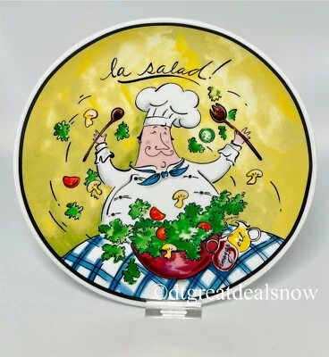 Plato redondo Mud Pie Chef con plato de ensalada 8,5" cerámica amarillo tracy Foto 1 de 4