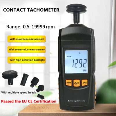 GM8906 Digital Contact Tachometer Speed Tach Meter RPM Gauge 0.5~19999 Handheld