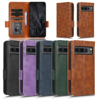 Para Google Pixel Fold 8 Pro 7A 6A 5A 4 3A Cuero Magnético Abatible Tarjeta Billetera Estuche Foto 1 de 4