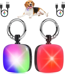 Dog Lights for Night Walking, 2 Pack Dog Light with 4 RGB Color Modes, Rechargea - Picture 1 of 12