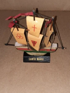 Barco de barco vintage tallado en madera Santa María - Imagen 1 de 8