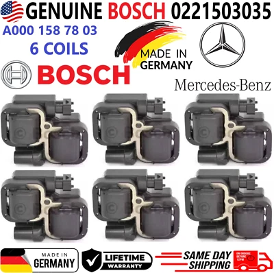 OEM BOSCH x6 Ignition Coils For 1998-2011 Mercedes-Benz A0001587803, 0221503035 - Image 1 of 4