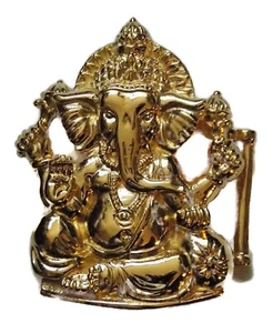AL BERES 1” HINDU GANESHA & ELEPHANT BELT BUCKLE GO;D VERMEIL SILVER USA #AB131G - Picture 1 of 7