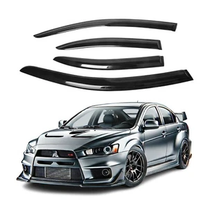Fits 2008-2017 Mitsubishi Lancer EVO Side Window Visor Sun Rain Deflector Guard - Picture 1 of 7
