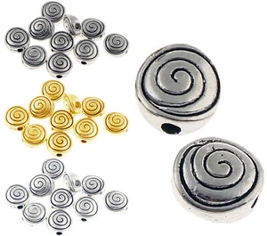 Distanziatore perline di metallo 6/8 mm spirale motivo perline di metallo pezzo di gioiello parti intermedie - Foto 1 di 13