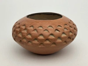 Corrugated Incised Triangle Redware Bowl Hopi Tewa Pottery Rare Garnet Pavatea ? - Picture 1 of 9