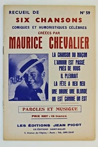 recueil paroles et musiques SIX CHANSONS Maurice Chevalier Ed Jean Picot N° 59 - Picture 1 of 1