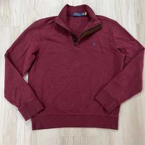 POLO RALPH LAUREN Luxus Jersey Quarter-Zip Pullover Pulli Gr. M rot Urlaub - Bild 1 von 8