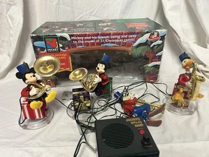 Vtg Mickey Mouse Brass Band Mr. Christmas Animated -Carols 1995 Complete - Picture 1 of 4