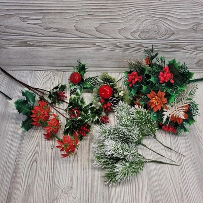 Lote artesanal floral de vacaciones de Navidad acebo pino manzana baya pascua Foto 1 de 4