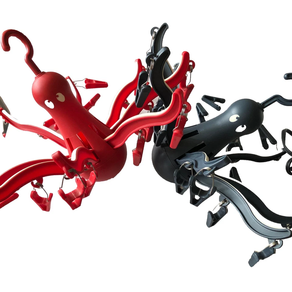 Percha de ropa Ikea secador de aire Pressa pulpo azul oscuro y rojo 16 clips @G Foto 1 de 4