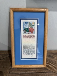 Ecclesiastes 3:1-8 Framed Calligraphy Print ~ Rare Michael W. Hughey Artist - Picture 1 of 5