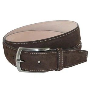 CrookhornDavis Men's Monza Suede Belt with Contrast Stitch - Picture 1 of 12